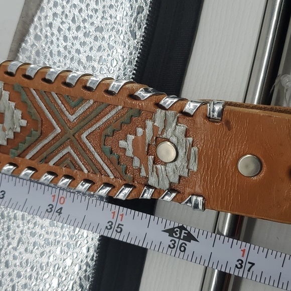 Ginger Proper Two Blondes Leather Belt 34W - Picture 6 of 10